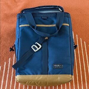 Eddie Bauer Blue and Tan Backpack Cooler